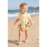 Kız Erkek Bebek Askılı Tişört Slip Yazlık Takım 50751 - 3 - 6 Ay - Sarı