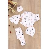 Kiz Erkek Bebek Natural Pamuk Kumas 5 Li Hastane Cikisi Yenidogan Set Stl6608