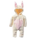 Kız Erkek Bebek Ve Çocuk Fermuarlı Peluş Tavşan Tulum (Çok Renkli, 9 ay)