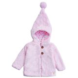Kız Erkek Bebek Ve Çocuk Müslin Astarlı Ponponlu Kapüşonlu Mont (Pembe, 2 Yaş)