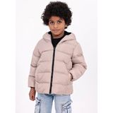 Kız Erkek Çocuk Su ve Rüzgar Geçirmez, Iç Polar, Kapüşonlu, Cepli, Kışlık, Şişme Mont & Kaban RB-400 - Bej