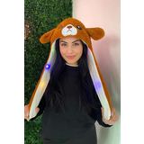 KIZ ERKEK LED IŞIKLI HAREKETLİ PELÜŞ KULAKLIK BERE