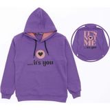 Kız Its Not Me Çift Baskı Kapşonlu Lila Sweatshirt Çocuk - 16 Yaş