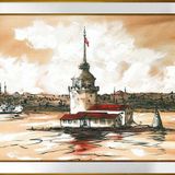 Kız Kulesi Motifli Kanvas Tablo DBSANAT1284513