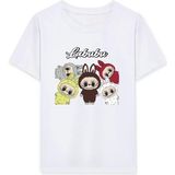 Kız Labubu Çocuk Baskılı T-Shirt - Beyaz