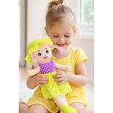 Kız Oyuncak Bebek Elbiseli Oyuncak Bez Bebek 50 Cm Bez Bebek Özel Yapım Premium Açık Sarı Bebek 001