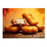 Kızarmış Nugget Tabak Hediyelik Ahşap Tablo 35cm X50cm