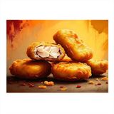 Kızarmış Nugget Tabak Hediyelik Ahşap Tablo 50cmX 70cm