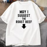 Kızartma Sığır Eti T Shirt Komik Yetişkin Baskılı T Shirt Erkekler Pamuk Kısa Kollu Erkek Tas - Beyaz - XL