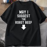 Kızartma Sığır Eti T Shirt Komik Yetişkin Baskılı T Shirt Erkekler Pamuk Kısa Kollu Erkek Tas - Siyah - XL