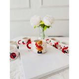 Kizaru Home Ayıcık Figür Kabartmalı Hediye El Yapımı Kupa, Bardak, Kahve Fincanı - Kırmızı - 0 - 499 ml