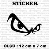 Kizgin Goz 2 Adet Sticker - Araba Motosiklet Kask Buzdolabi Cam Otomobil Atv Laptop Tablet Duvar Stickeri