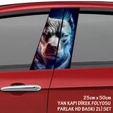 Kızgın Köpek Oto Sticker - Yeni Nesil Hd Baskı Kalitesi Araba Kapı Direkleri Kaplama Folyosu - Tuning Modifiye Aksesuar