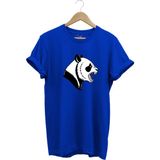 Kızgın Kükreyen Panda Baskılı %100 Pamuk Bisiklet Yaka Regular Fit T-Shirt - 2XL - Mavi