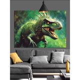 Kızgın T-Rex Dinozor Figürü Dekoratif Kanvas - Mdf Ahşap Tablo