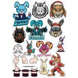Kızgın Tavşan Sticker Set 15 Parça Telefon, Tablet, Defter, Laptop Sticker
