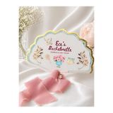 KiziHediye Bride Bachelorette Parti Yelpaze Davetiye/ Düğün, Nişan, Kına & Bachelorette Çiçek Desenli Altın Kenar Detaylı 5 Adet