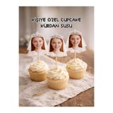 KiziHediye Kişiye Özel Fotoğraflı Gelin Cupcake Topper Seti (12 Adet) – Düğün & Bride Kürdan Süsü
