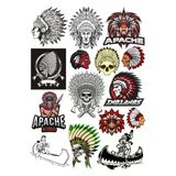 Kızıl Derili Apachi Sticker Set-3 15 Parça Telefon, Tablet, Defter, Laptop Sticker