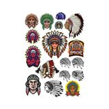 Kızıl Derili Apachi Sticker Set-4 15 Parça Telefon, Tablet, Defter, Laptop Sticker