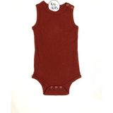 Kızıl Kahve Askılı Fitilli Modal Çıtçıtlı Body - Renkli - 3 - 6 Ay