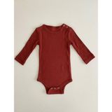 Kızıl Kahve Fitilli Modal Uzun Kol Body - Renkli - 6 - 9 Ay