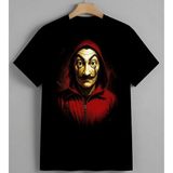 Kizil Kapsonlu Altin Yuz Unisex Erkek Kadın Oversize Tişört Siyah - XL