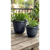 Kızılelmada Kizilelmada 2'Li Elmas Kesim Saksı Seti – 11X12 Cm Ve 9X9 Cm Modern Dekoratif Saksı