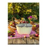 Kızılelmada Kizilelmada Krem Renkli Plastik Piknik Sepeti – 25L 50X33, 5X27 Cm