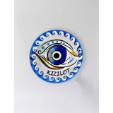 Kızılot Temalı Polyester Kabartmalı Nazar Magnet Çap: 7 Cm – Dekoratif Hediyelik Buzdolabı Süsü (Kod:1215)