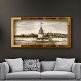 Kızkulesi Aynalı Çerçeveli Duvar Sanatı Kanvas Tablo 70x130 cm 27092022223712