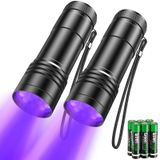 Kizplays UV Torch LED El Feneri, UV lambası 395nm Işıklar Evcil Hayvan İdrar Dedektörü, Köpeklerinizden, Kedilerinizden ve Kemirgenlerinizden Halılardaki Kurumuş Lekeler için, Perdeler 2 Paket 6 x AAA