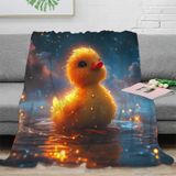 KJHGRFRDK 3D Baskılı Sevimli Ördek Desenli Oturma Odası Ekose Mikrofiber Fantastik Yatak Sanatı Yetişkin Çiftler Ev Sahipleri için Nefes Alabilir Kırışıksız Polar Battaniye 60 x 80 inç (150 x 200 cm)