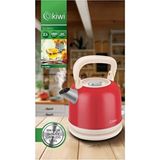 KK-3340 Paslanmaz Çelik Retro Su Isıtıcı Kettle 2,2 Litre - Kırmızı