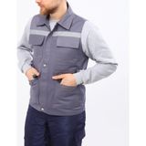 KKDSTOCK 16/12 Gri Gabardin Çok Cepli Reflektörlü İşçi Yeleği - M