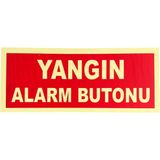 Kkdstock Fosforlu Fotolümen Yangın Alarm Butonu Levhası Bant Hediyeli - 1 Adet