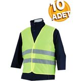 KKDSTOCK Fosforlu Reflektörlü Ikaz Yeleği 5 cm Reflektörlü Motosiklet Scooter - Sarı - 10 Adet - Standart