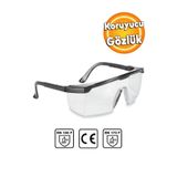 KKDSTOCK İş Güvenlik Gözlüğü Dayanıklı Ayarlı Şeffaf Koruyucu Laboratuvar Gözlüğü Classic 400