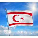 Kktc -Kuzey Kıbrıs Türk Cumhuriyeti Bayrağı Premium Raşel Kumaş 100X150 cm