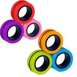 KKTICK parmak el eğirme makinesi, 6 adet manyetik anti-stres oyuncak seti, fidget oyuncak seti, sihirli yüzük, fidget iplik, el oyuncağı, yetişkinler için stres giderici, DEHB, anksiyete ve otizm