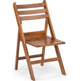KL BAHÇE MOBİLYA Ispanya Katlanır Sandalye Ahşap 1 Parça Klasik Ceviz Renk 43 x 50 x 85 cm - 43x50x85cm