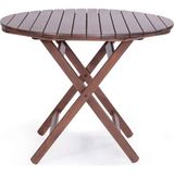 KL BAHÇE MOBİLYA Izmir Katlanır Masa 90 cm | Yuvarlak Tasarım, Pratik Kullanım - Ceviz - ø 90cm*74cm