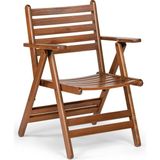 KL BAHÇE MOBİLYA London Katlanır Sandalye - Bahçe, Balkon, Teras 2 Kademe Ayarlı,ahşap Sandalye - Ceviz - 56x64x85cm