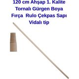 Kl Home 120 cm Ahşap Gürgen Sap Çek Pas Fırça Rulo Boyama Sirik Sap Profesyonel Kalite