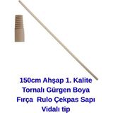 Kl Home 150 cm Ahşap Sap Rulo Çek Pas Firça Boyama Sirik Sap Profesyonel Kalite