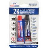Kl Home Bay-Tec MK1404 2k Şeffaf Yapıştırıcı Metal Ahşap Cam Porselen Plastik Seramik Yapıştırıcı (7,5g+7,5g)