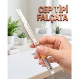 KL HOME Cep Tip Falçata Snap-off Bıçak - Ince Cep Tip Metal Maket Bıçağı Falçata 9x80 Mm