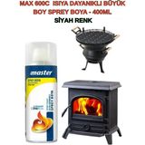 Kl Home EKOnomik 600C-BÜYÜK Boy 400ML Isıya Dayanıklı Sprey Boya -Siyah