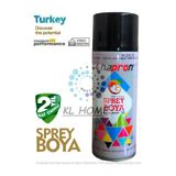KL HOME Mat Siyah Sprey Boya 400ml Uygun Büyük Boy -2yıl Raf Ömrü
