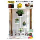 Kl Home Miami Model Çok Katlı Metal Saksı Çiçek Bitki 4 Kat Standı (1 ADET FİYATI) Salon Oturma Balkon - Beyaz